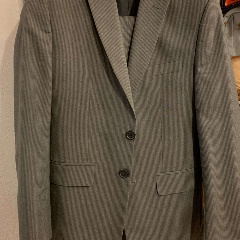 Boys Suit Grey pinstripe size 14